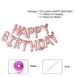 Vthoviwa Happy Birthday Banner Rosegolden, Balloons Happy Birthday Rosegolden
