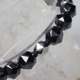 Happiness Stone Combination Bracelet with Premium Natural Stone, Black Spinel, Star Cut and Terahertz Mineral Star Cut, Stone, Black Spinel and Terahertz Mineral