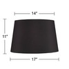 Set of 2 Hardback Tapered Drum Lamp Shades Black Large