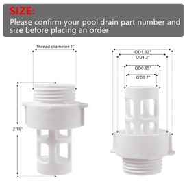 AQDD Pool Drain Connector 10184 Pool Drain Hose Adapter Suitable for Intex Round Swimming Pool Hose Drain (2 Pack)