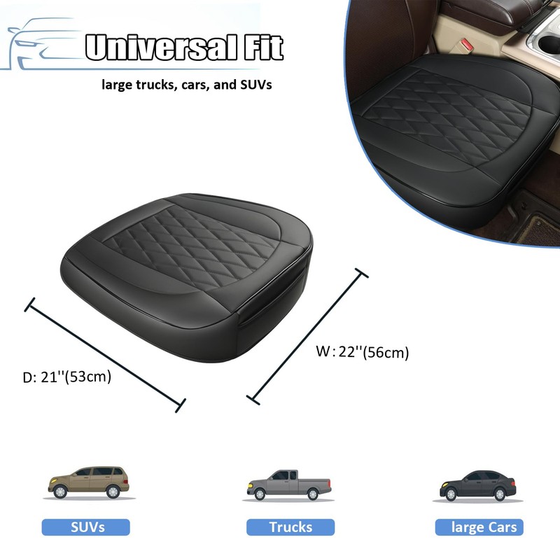 GIANT PANDA Bottom Seat Cover for Trucks&SUV, Front PU Leather