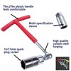 Premium Spark Plug Socket Wrench Set - Red T-Handle Stainless