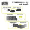 Green Stuff World Rolling Pin with Handle - Cobblestone