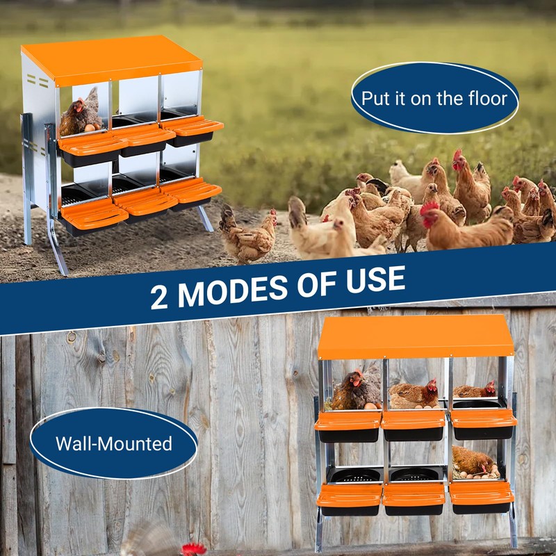 Chicken Nesting Box, 6 Compartments Nesting Boxes for Chickens, Chicken