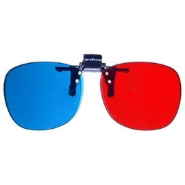 Red Blue/Cyan Anaglyph 3D Clip On Glasses - Games, Movie Print