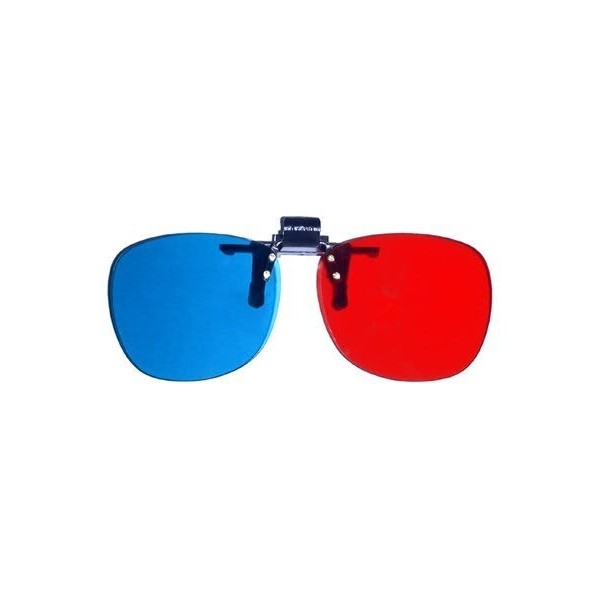 Red Blue/Cyan Anaglyph 3D Clip On Glasses - Games, Movie