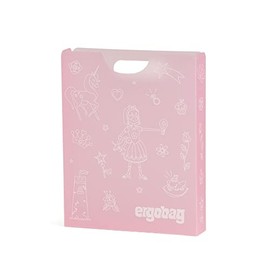 ergobag Notebook Box DIN A4 with Handle for More Order in the School Bag, Transparent and Sturdy Princess - Pink