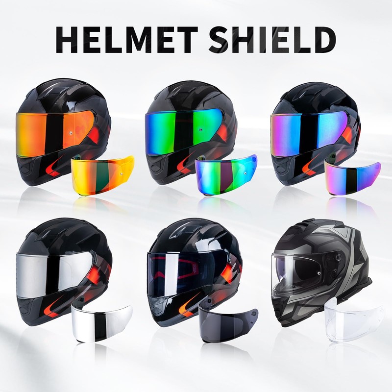 JQF Gear Motorcycle Helmet Visor for Assault/Rapid/Stream/ FF320/FF328/FF353/FF800 Outer Face