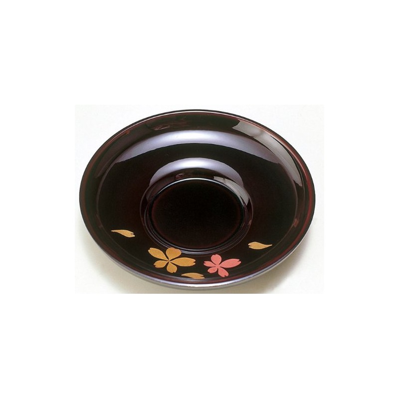 中西 Crafts 溜 kurodaruma 茶托 Cherry Set of 5 4460012 
