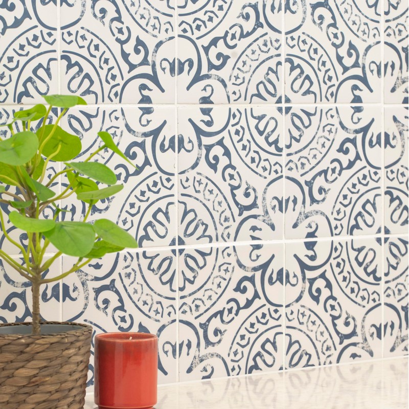 MSI Indigo Encaustic 8 in. x 8 in. Glazed Porcelain
