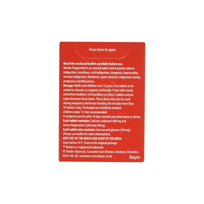 Rennie Peppermint Tablets, Pack of 24