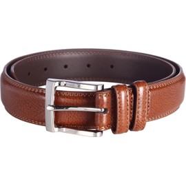 Florsheim Men's Pebble Grain Leather Belt 32mm, Cognac, 34