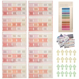 150 Pcs Bible Tabs, Laminated Bible Tabs for Women Men, Small Bible Tabs for Study Bible, Bible Index Tabs, Mini Bible Book Tab, Buble Tabs Bible Chapter Tabs with Bible Sticky Bible Stickers Pink