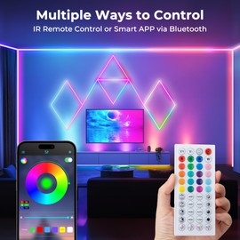 ANDOHAI 50FT LED Neon Rope Lights, Flexible Led Rope Lights Control with App/Remote, IP67 Outdoor RGB Color Changing Led Neon Lights Waterproof, Music Sync Led Strip Lights for Bedroom Decor