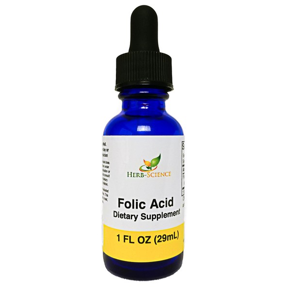 Herb-Science Liquid Vitamin B9 Folic Acid Supplements - VIT B