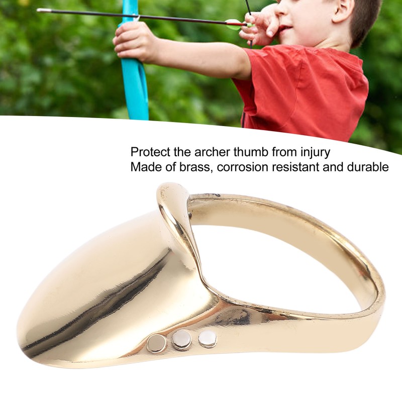 Brass Archery Thumb Ring Portable Finger Protector with Anti Lost