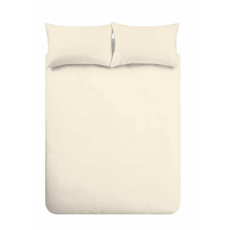Plain Dyed Cotton Percal Cream 200TC Flat Sheet 210 x