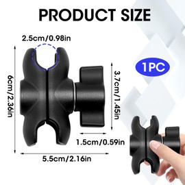 Vidacharmy 60 mm Dual Socket Arm Aluminium Alloy Compatible with RAM Mounts, Double Ball Grip Arm, Connects Any Device with 1 Inch Ball Head