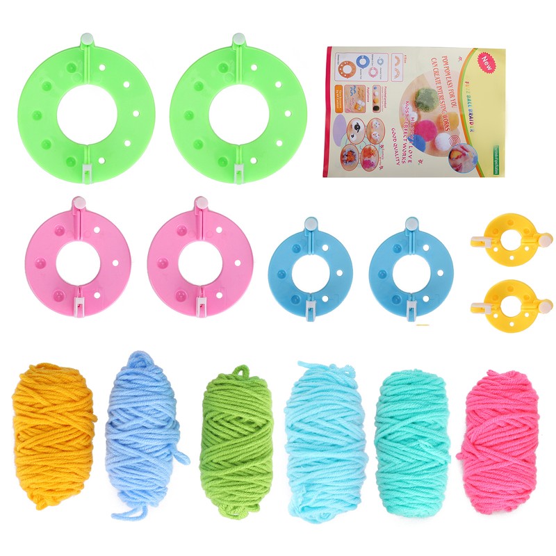 Pompom Maker Kits Colorful Fluff Ball Weaver DIY 6 Color