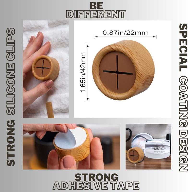 HEFA Eco 8 Pack Towel Hooks - Kitchen Organization, Hand