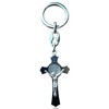 Joseph's Workshop Saint Benedict Cross Keychain – Classic Silver Benedictine