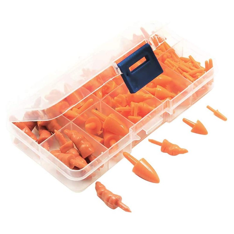 POFET 160pcs Plastic Long Safety Noses for Christmas Snowman, Miniature