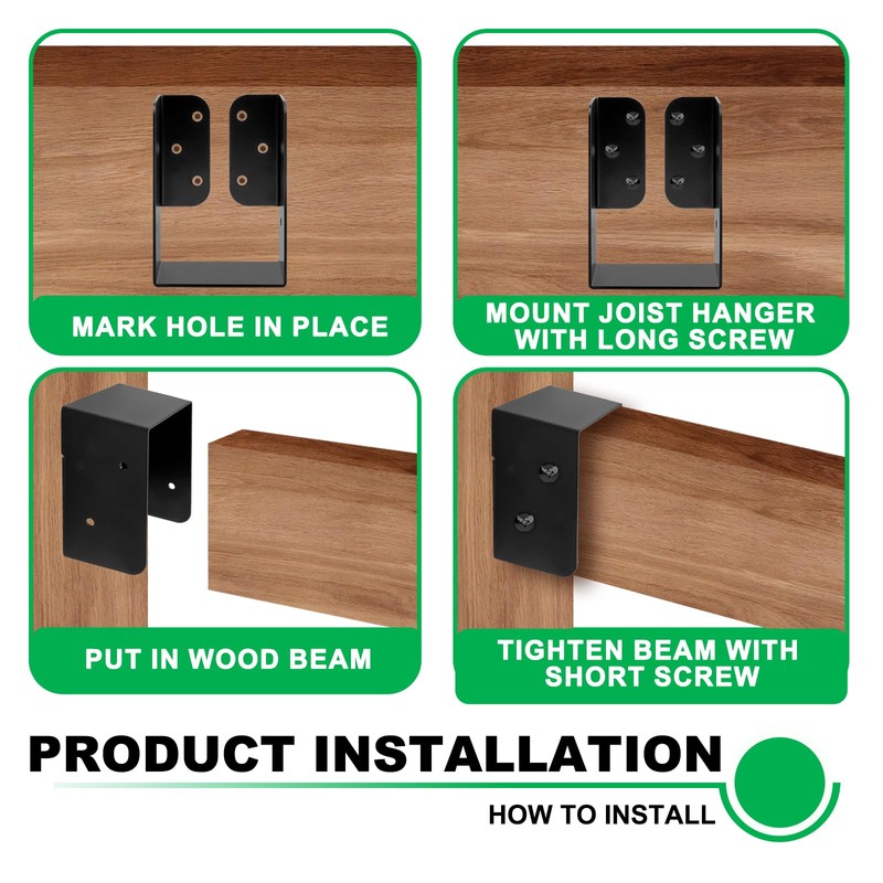 Andorm 2 Pack 4X6 Concealed Joist Hanger Bracket for Wood,