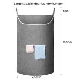 SAVERHO X-Large Door Hanging Hamper Bag,2 Pack Large Capacity Hanging Laundry Hamper Basket with Wide Opening Dirty Clothes Laundry Hamper Storage Bag Size 35X22inch(Grey-2Pack)