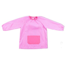 H HANSEL HOME Craft apron for children at school, apron used for eating, painting and crafts, painting apron children without button, elastic cuffs and neck, pink