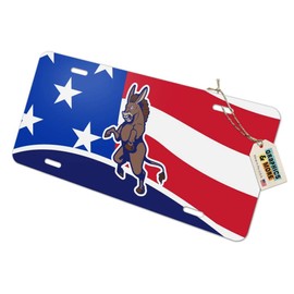 Graphics and More Angry Democrat Donkey Politics America Flag Novelty Metal Vanity Tag License Plate