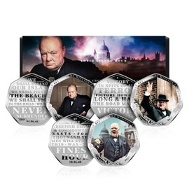 The Koin Club Winston Churchill Famous Speeches 3 Colour Silver Commemorative Coins in Box Set