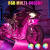 XUKEY 12Pc Motorcycle RGB LED Neon Under Glow Light Strip
