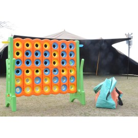 N1keft Giant 4-to-Score Game Bag, 47" Heavy-Duty 600D Oxford Fabric, Waterproof & Durable, Easy Transport with Extended Straps, Ideal for Outdoor Fun, BBQs, and Camping (Orange&Green)-Without Games