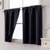 WelvetBLK Black Cafe Curtains 24 Inch Length Tier 2 Panels