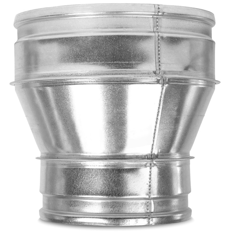 8" to 6" Inch Ventilation Duct Reducer - Galvanized Steel