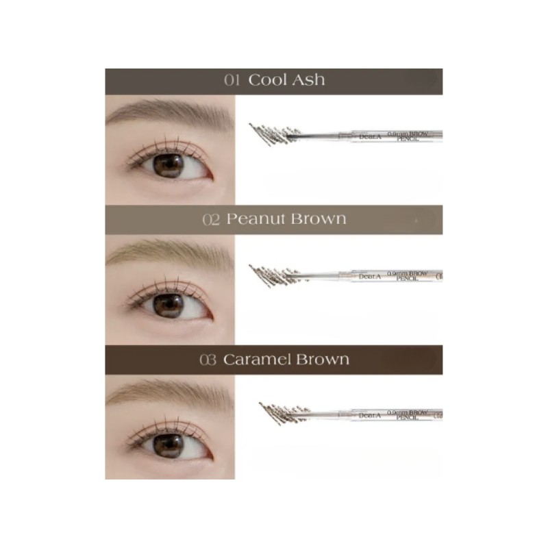 DEAR.A 0.9mm Brow Pencil, Color:03 Caramel brown