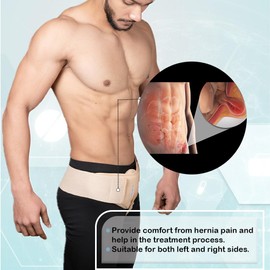 Wonder Care-Left Inguinal Hernia Support Truss brace for Single/Double Inguinal or Sports Hernia with One Removable Compression Pads & Adjustable Groin Straps Surgery & injury Recovery belt -Medium