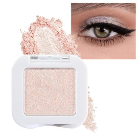 evpct Kaely Pressed Eyeshadow Single Palette, Sheer White Sparkle Matte Shimmery Eyeshadow Palette for Women, Cream to Powder Shadow High Pigment Eyeshadow for Day Night Makeup Sombra Para Ojos 02