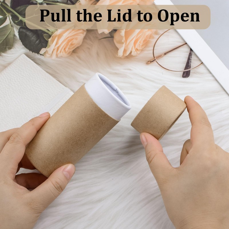 WANDIC Kraft Paperboard Tubes, 10Pcs Round Kraft Paper Containers for