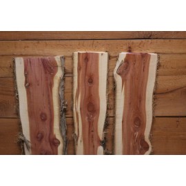 Three Red Cedar Live Edge Wood Slab  Lumber Rustic Woodwork 24in