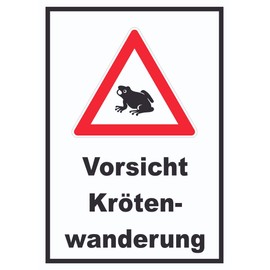 Vorsicht Krötenwanderung Sign A4 (210 x 297 mm)