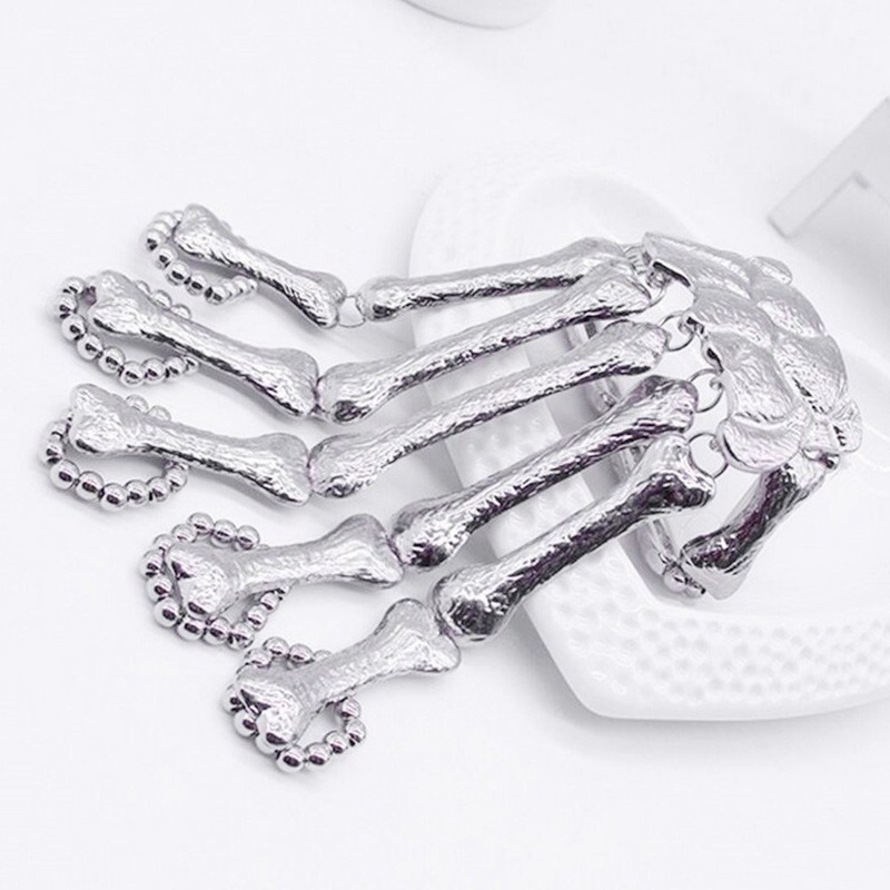 MIUNIKO Halloween Cosplay Punk Gothic Plated Skull Skeleton Bone Hand