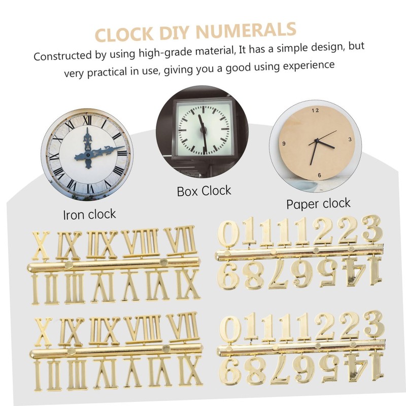 LALAFINA 6pcs DIY Digital Clock Numeral Kit Arabic Roman Replacement