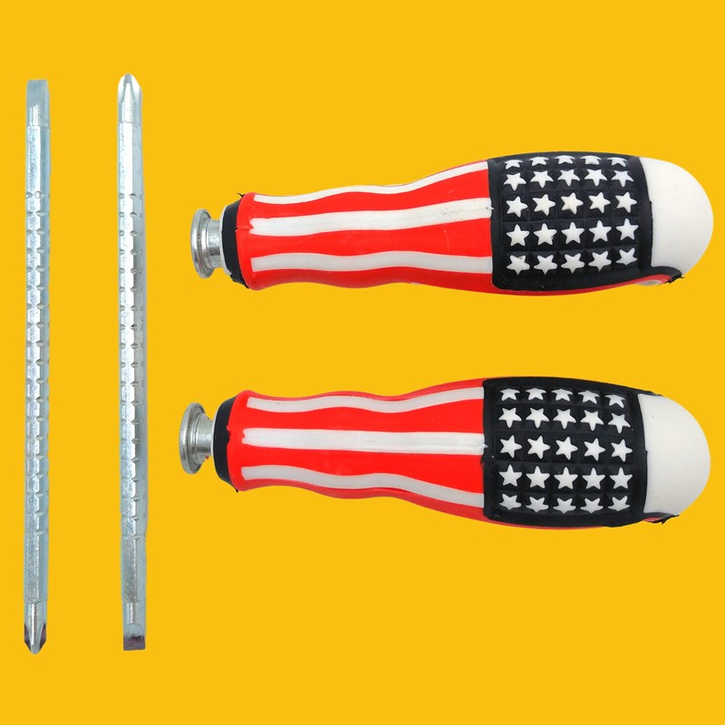 Screwdriver (2 PCS) 2 in 1 Adjustable Length, Reversible Dual