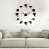 Unique Elephant Animal Shape Wall Clock DIY Acrylic Mirror Hanging