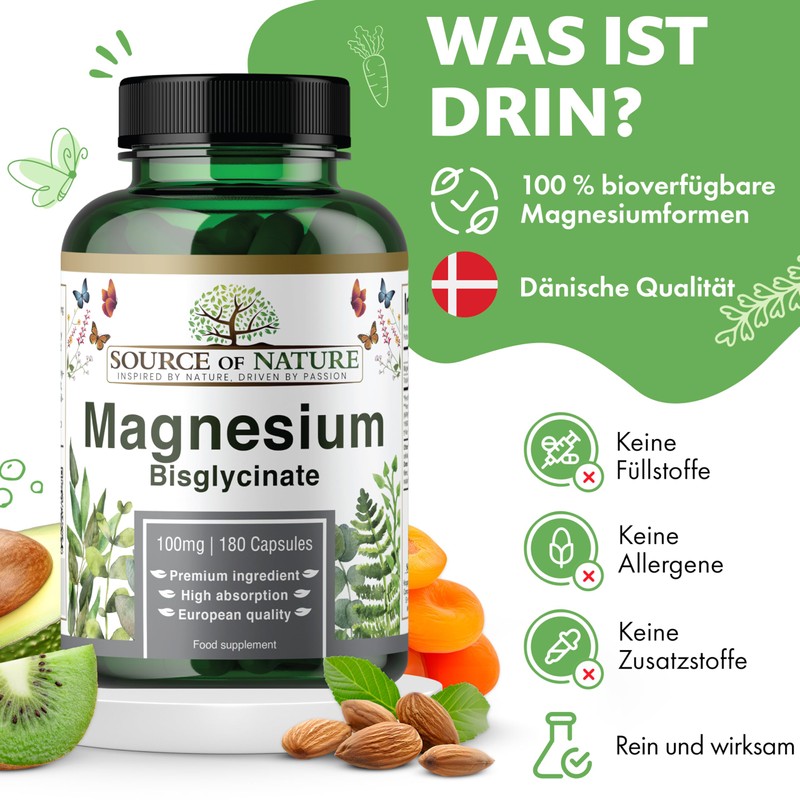Source of Nature® Magnesium Bisglycinate 770 mg 180 Capsules 100