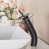 RODDEX Waterfall Bathroom Faucet Glass Single Handle Solid Brass Basin