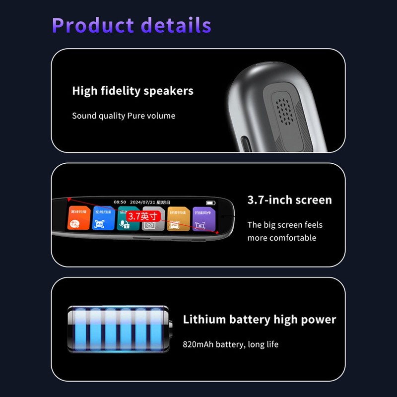 Translation Pen Scanner, Digital Reading Pen with Voice Translation, Offline