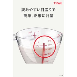 Tefal K21440 Ingenio Measuring Cup, 16.9 fl oz (500 ml), 3-Way Pouring Spout