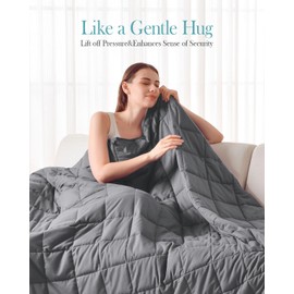 Topblan Weighted Blanket for Adults 20lbs, Breathable Cooling Weighted Blanket, High Breathability Heavy Blanket, Soft Material with Glass Beads for All Season, Sofa Bed, 60"x80" Queen Size, Dark Grey